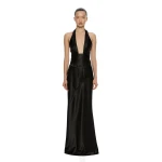Christopher Esber Reyer Satin Tie Gown in Black | Evening Gowns | Luxury Shoes 