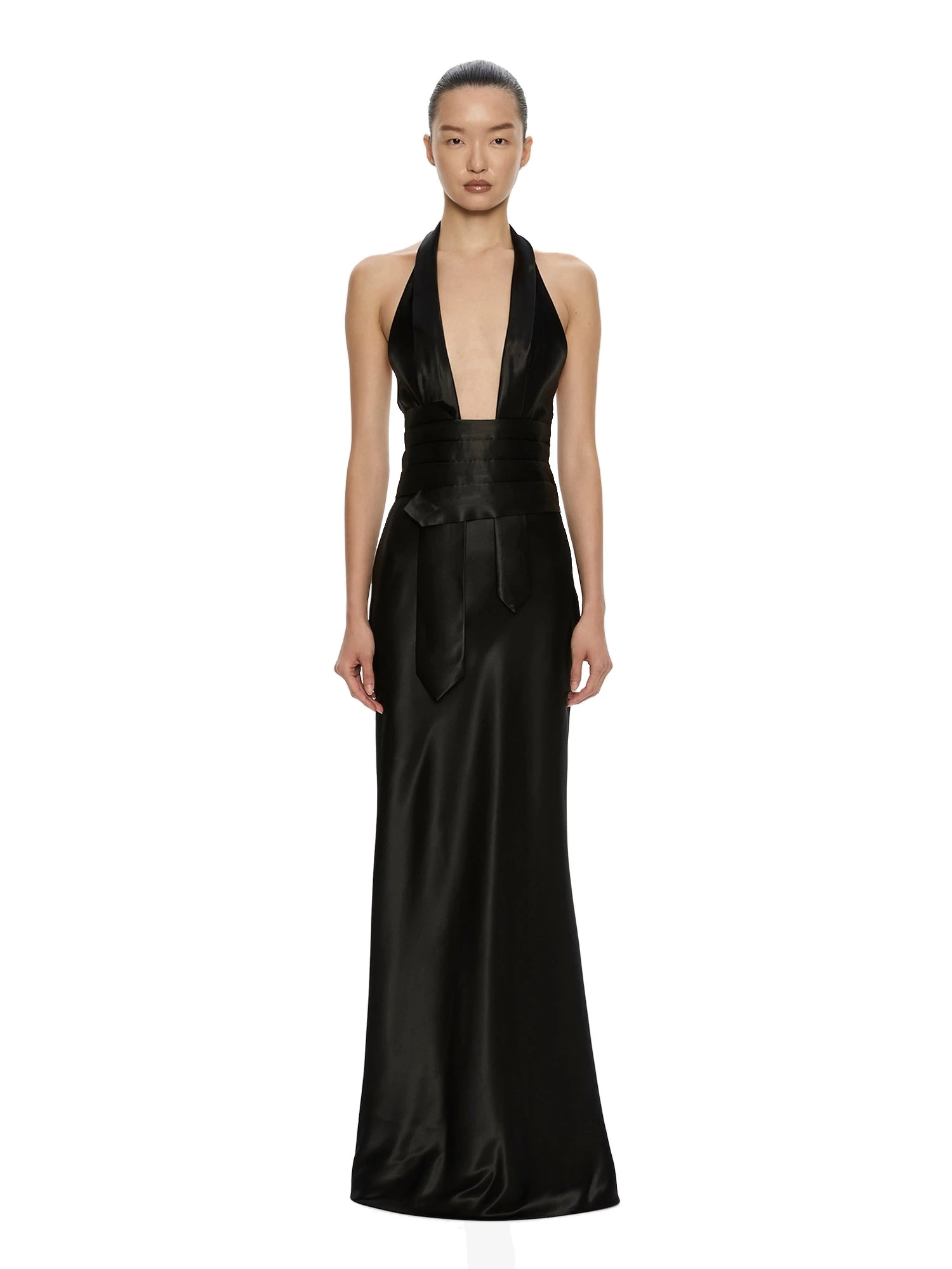 Christopher Esber Reyer Satin Tie Gown in Black Christopher Esber Reyer Satin Tie Gown in Black | Evening Gowns | Luxury Shoes