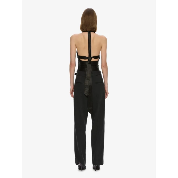 Christopher Esber Reyer Satin Tie Top in Black | Tops | Luxury Shoes 