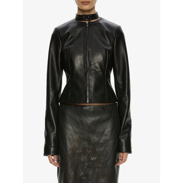 Christopher Esber Richie Leather Jacket in Black | Leather Jackets | Luxury Shoes 