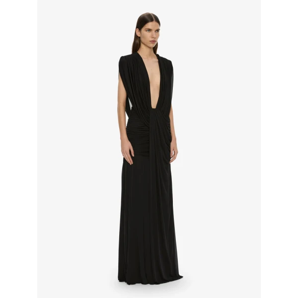 Christopher Esber Ripple Drape Gown in Black | Evening Gowns | Luxury Shoes 