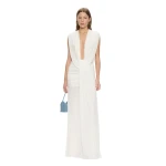 Christopher Esber Ripple Drape Gown in White | Evening Gowns | Luxury Shoes 