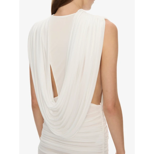 Christopher Esber Ripple Drape Gown in White | Evening Gowns | Luxury Shoes 