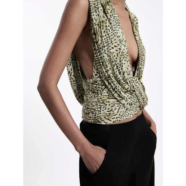 Christopher Esber Ripple Drape Top in Feathered Citrine | Tops | Luxury Shoes 