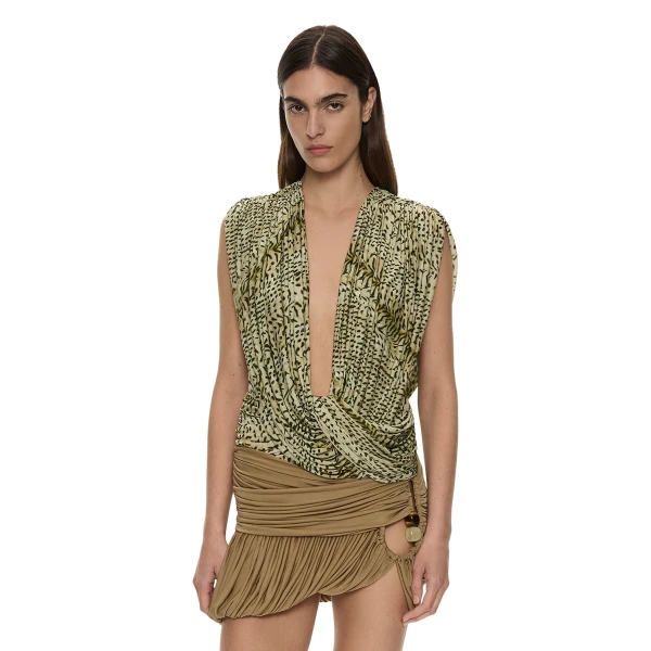 Ripple Drape Top in Feathered Citrine