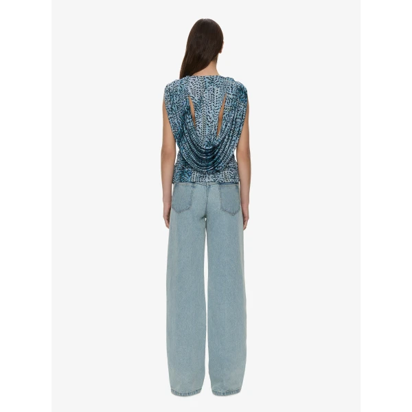 Christopher Esber Ripple Drape Top in Feathered Petrol | Tops | Luxury Shoes 