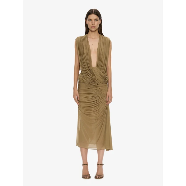 Christopher Esber Ripple Drape Top in Khaki | Tops | Luxury Shoes 