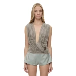 Christopher Esber Ripple Drape Top in Slate | Tops | Luxury Shoes 