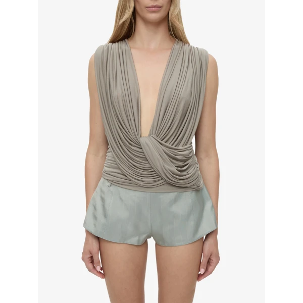 Christopher Esber Ripple Drape Top in Slate | Tops | Luxury Shoes 