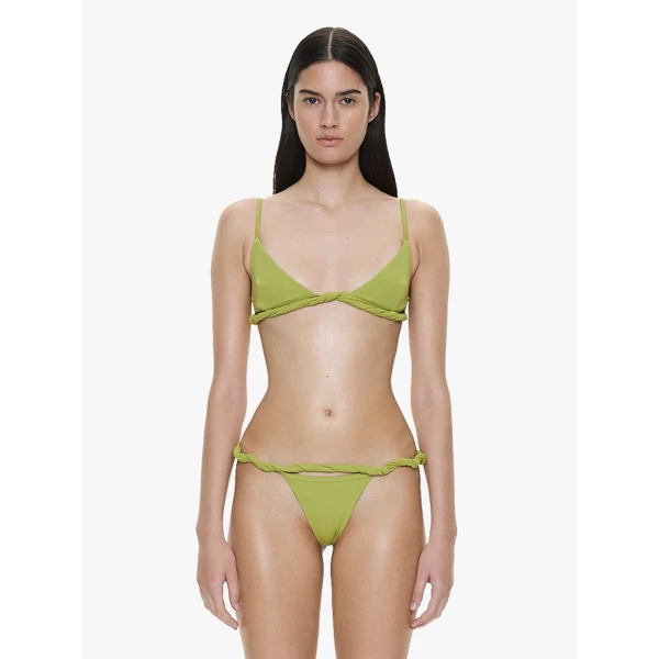 Christopher Esber Rolled Up Bralette in Dypsis Green | Bikini | Luxury Shoes 