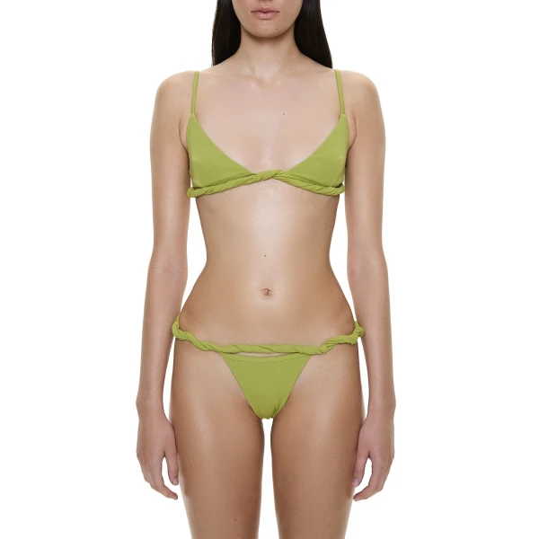 Christopher Esber Rolled Up Bralette in Dypsis Green | Bikini | Luxury Shoes 