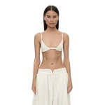 Christopher Esber Rolled Up Bralette in White | Bikini | Luxury Shoes 