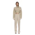 Christopher Esber Rowan Sateen Cuffed Trouser in Silver | Pants | Luxury Shoes 