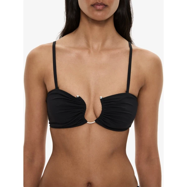 Christopher Esber Ruched Crescent Bandeau in Black | Bikini | Luxury Shoes 