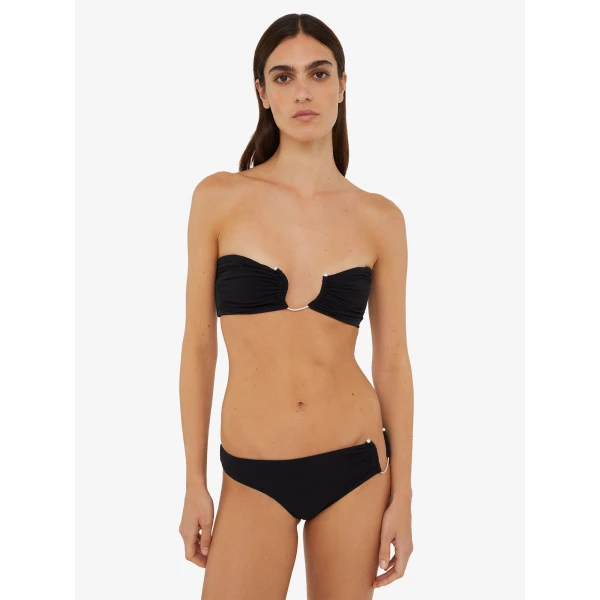 Christopher Esber Ruched Crescent Bandeau in Black | Bikini | Luxury Shoes 