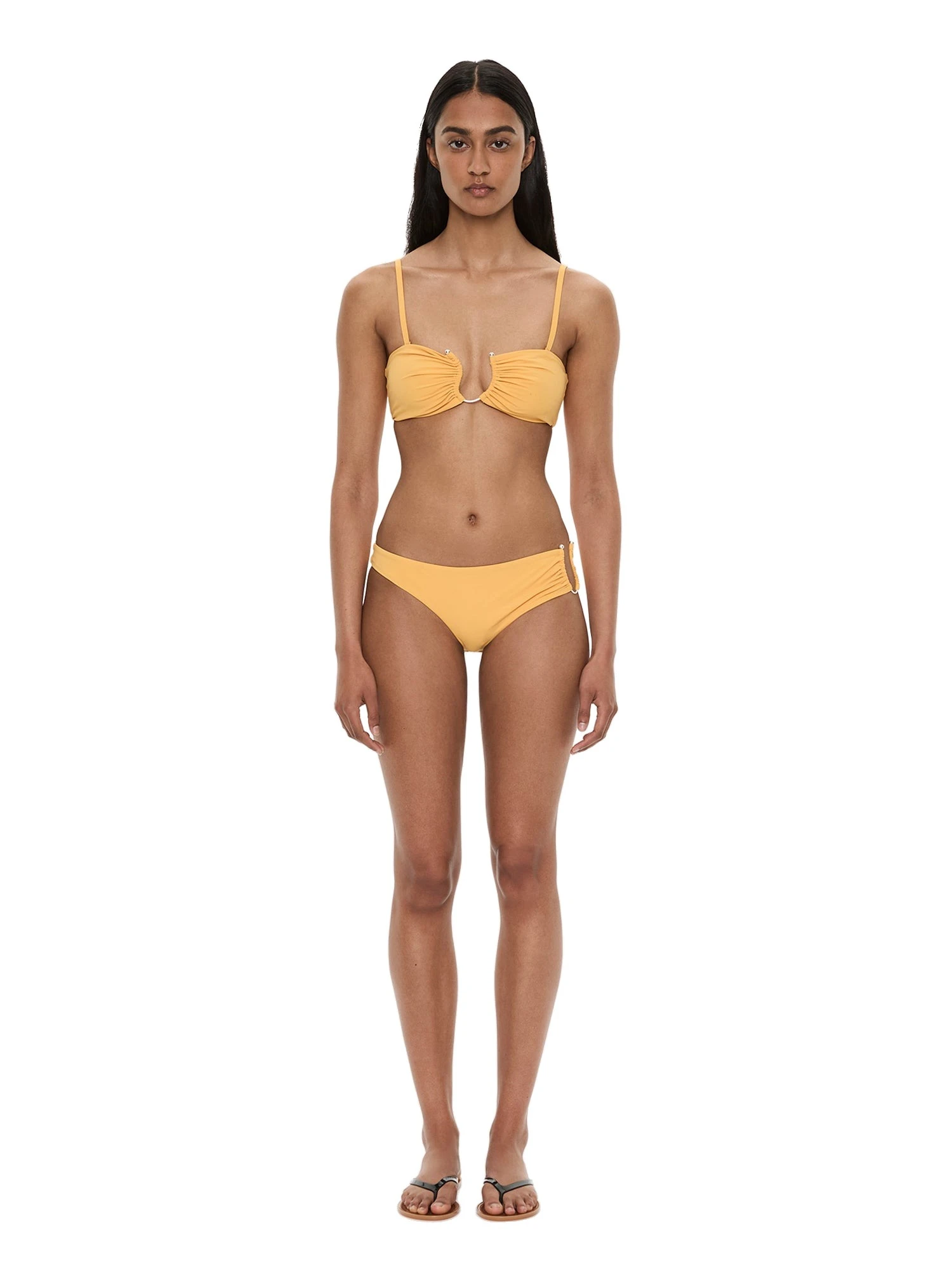 Christopher Esber Ruched Crescent Side Brief in Valencia Christopher Esber Ruched Crescent Side Brief in Valencia | Bikini | Luxury Shoes