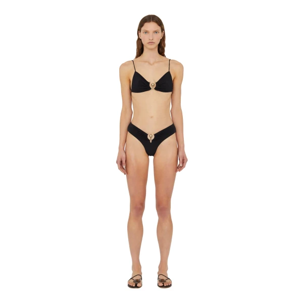 Ruched Orbit High Brief in Black