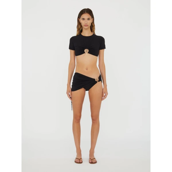 Christopher Esber Ruched Orbit Skirt Brief in Black | Skirts | Luxury Shoes 