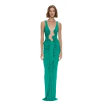 Christopher Esber Salacia Jersey Drape Dress in Malachite | Mini Dresses | Luxury Shoes 