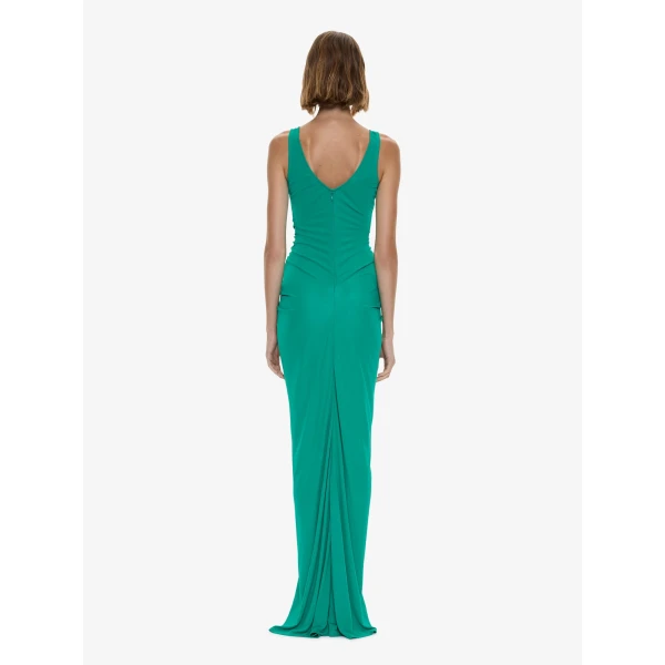 Christopher Esber Salacia Jersey Drape Dress in Malachite | Mini Dresses | Luxury Shoes 