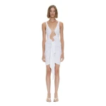 Christopher Esber Salacia Jersey Drape Mini Dress in White | Mini Dresses | Luxury Shoes 