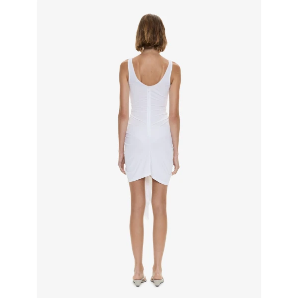 Christopher Esber Salacia Jersey Drape Mini Dress in White | Mini Dresses | Luxury Shoes 