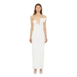 Christopher Esber Salacia Wire Strapless Dress in White | Maxi Dresses | Luxury Shoes 