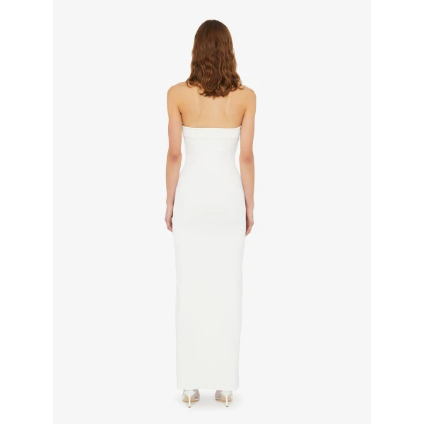 Christopher Esber Salacia Wire Strapless Dress in White | Maxi Dresses | Luxury Shoes 