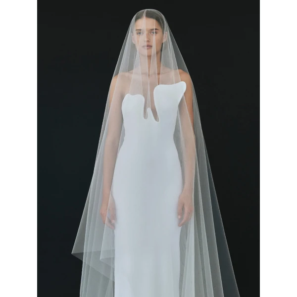 Christopher Esber Salacia Wire Strapless Dress in White | Maxi Dresses | Luxury Shoes 