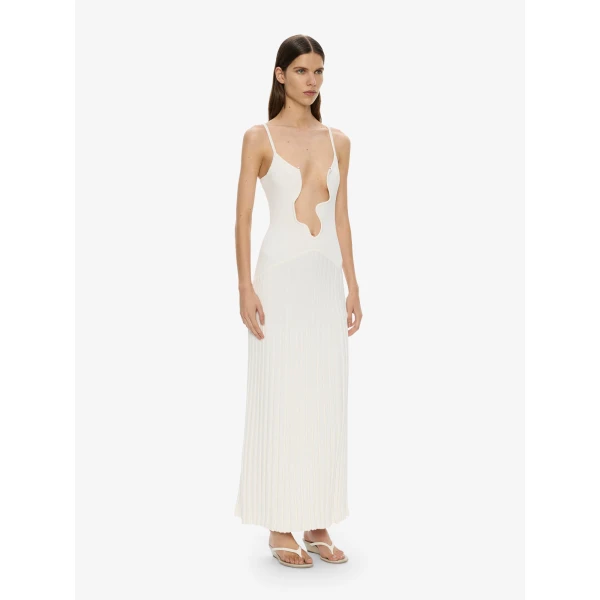 Christopher Esber Salacia Wire Sunray Dress in White | Maxi Dresses | Luxury Shoes 