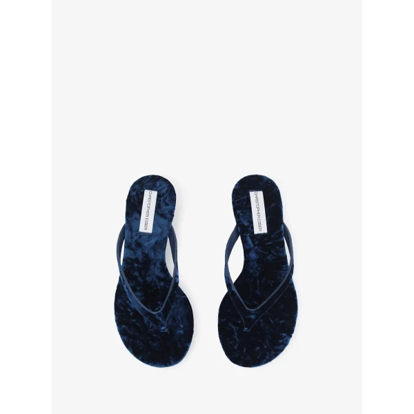 Christopher Esber Scala Velvet Wedge in Blue Enamel | Heels | Luxury Shoes 