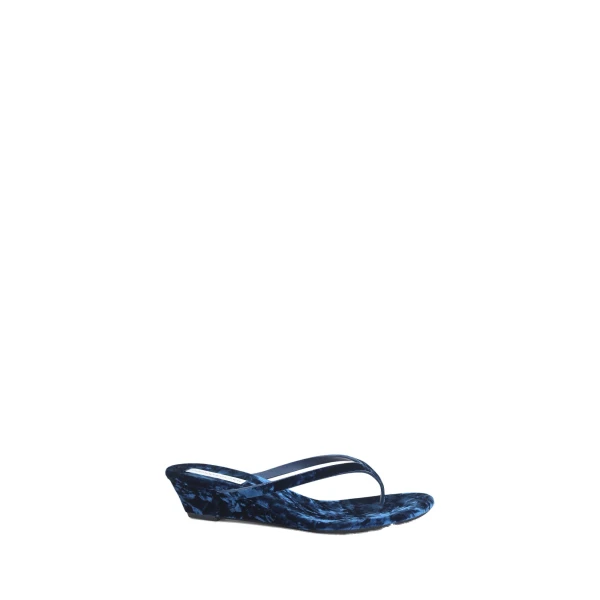 Christopher Esber Scala Velvet Wedge in Blue Enamel | Heels | Luxury Shoes 
