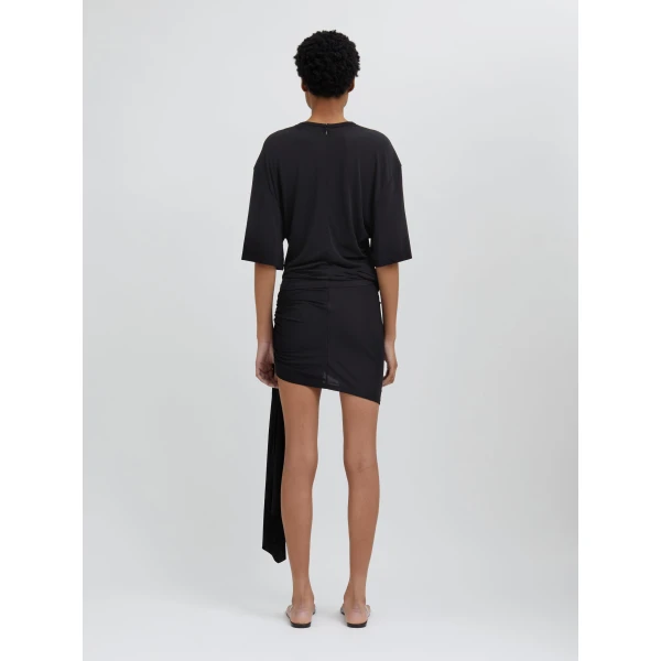 Christopher Esber Side Cowl Waist Tee in Black | T-shirts | Luxury Shoes 
