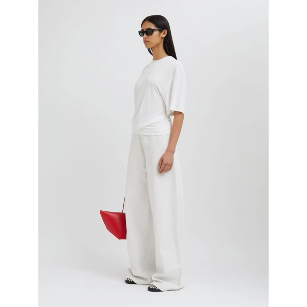 Christopher Esber Side Cowl Waist Tee in Milk | T-shirts | Luxury Shoes 