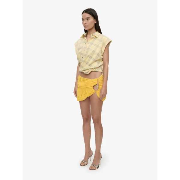Christopher Esber Sleeveless Tornado Shirt in Sun Faded Flannel | Shirts | Luxury Shoes 