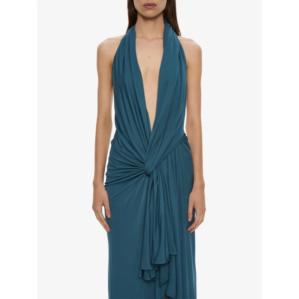Christopher Esber Spire Cascade Gown in Petrol | Evening Gowns | Luxury Shoes 