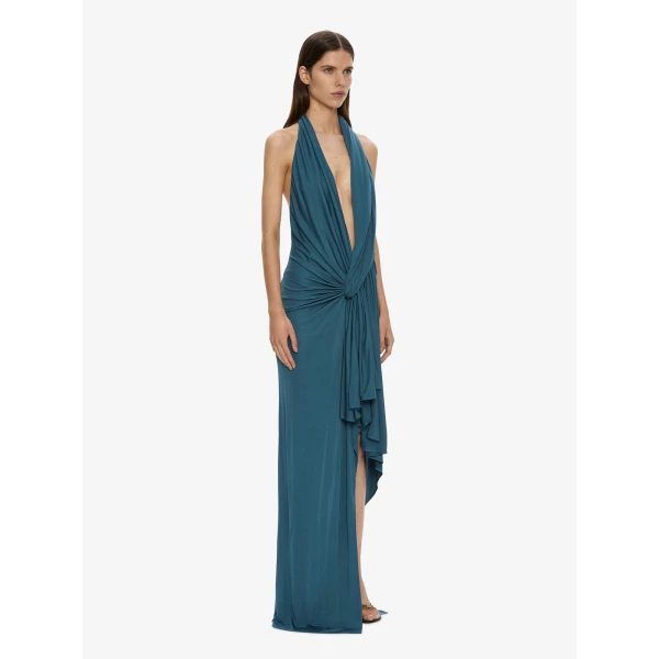 Christopher Esber Spire Cascade Gown in Petrol | Evening Gowns | Luxury Shoes 