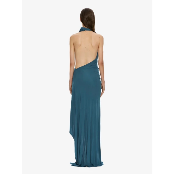 Christopher Esber Spire Cascade Gown in Petrol | Evening Gowns | Luxury Shoes 