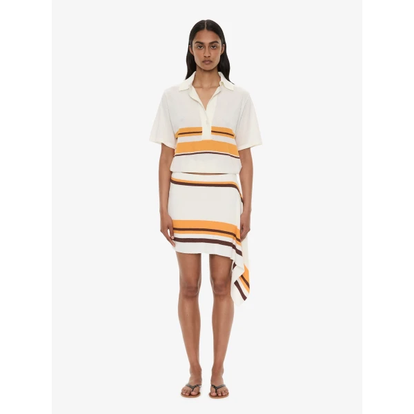 Christopher Esber Stripe Knit Clean Polo in Solaris Stripe | Sweaters | Luxury Shoes 