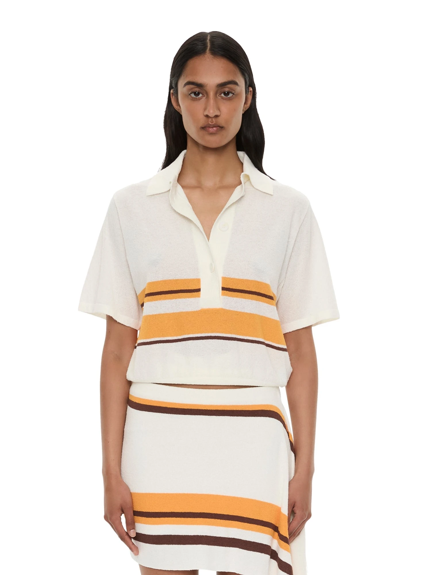 Christopher Esber Stripe Knit Clean Polo in Solaris Stripe Christopher Esber Stripe Knit Clean Polo in Solaris Stripe | Sweaters | Luxury Shoes