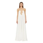 Christopher Esber Textured Silk Salacia Strapless Gown in White | Evening Gowns | Luxury Shoes 