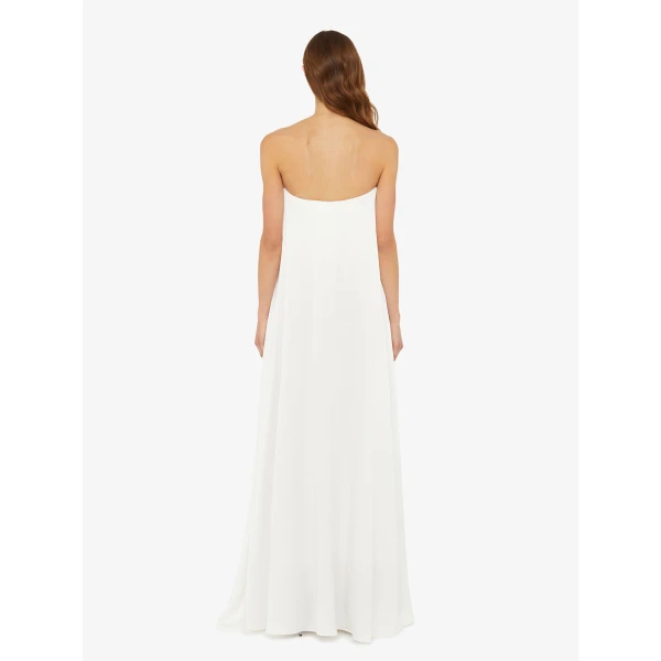 Christopher Esber Textured Silk Salacia Strapless Gown in White | Evening Gowns | Luxury Shoes 