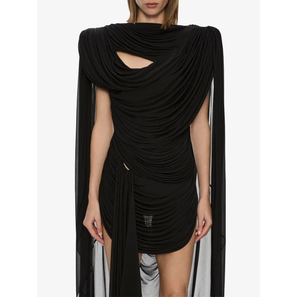 Christopher Esber Torrent Draped Mini Dress in Black | Mini Dresses | Luxury Shoes 