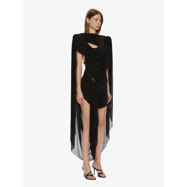 Christopher Esber Torrent Draped Mini Dress in Black | Mini Dresses | Luxury Shoes 