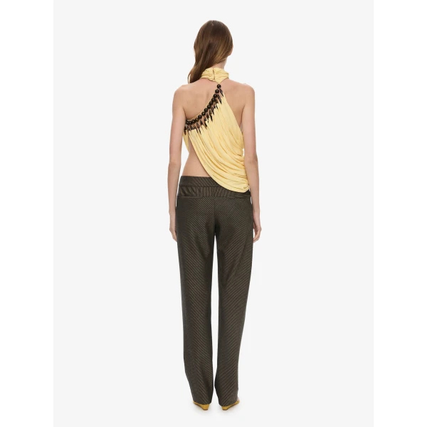 Christopher Esber Tortoise Droplet Halter Top in Butter | Sleeveless | Luxury Shoes 