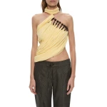 Christopher Esber Tortoise Droplet Halter Top in Butter | Sleeveless | Luxury Shoes 