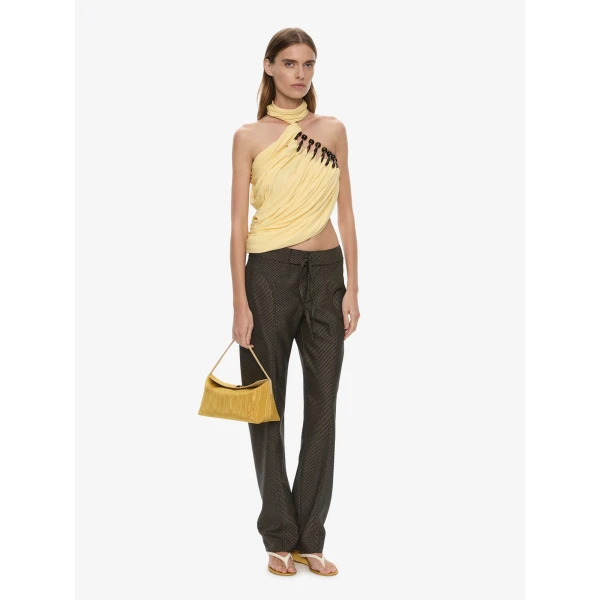 Christopher Esber Tortoise Droplet Halter Top in Butter | Sleeveless | Luxury Shoes 
