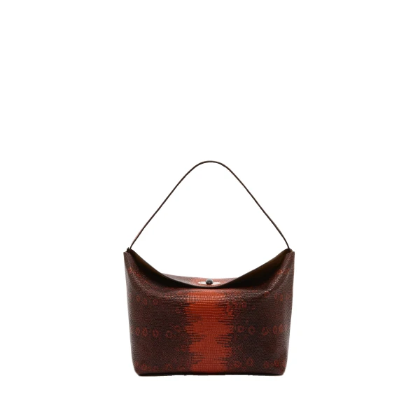 Christopher Esber Turnlock Lizard Shoulder Bag in Lizard Brown | Shoulder & Crossbody Bags | Luxury Shoes 