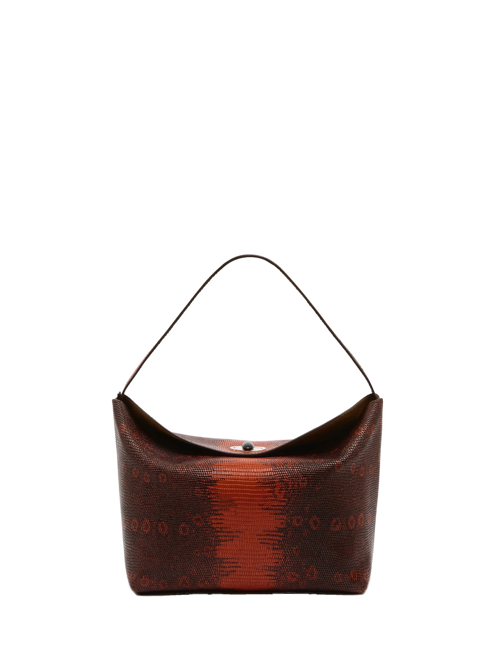 Christopher Esber Turnlock Lizard Shoulder Bag in Lizard Brown Christopher Esber Turnlock Lizard Shoulder Bag in Lizard Brown | Shoulder & Crossbody Bags | Luxury Shoes