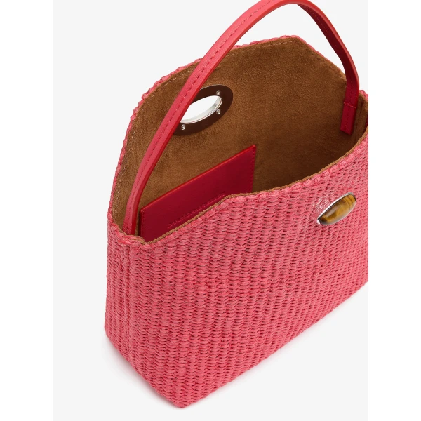 Christopher Esber Turnlock Raffia Mini Bag in Watermelon | Mini Bags | Luxury Shoes 